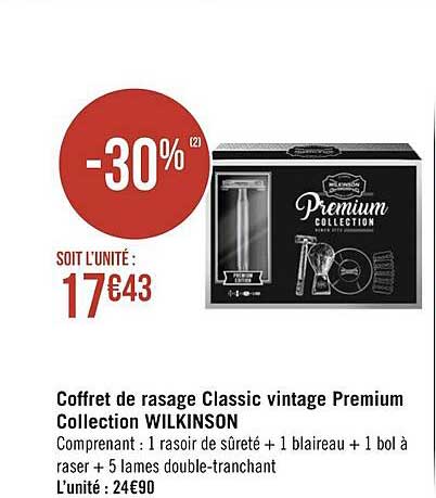 coffret de rasage classic vintage premium collection wilkinson