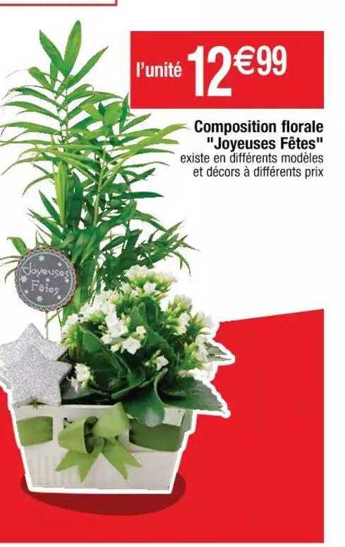 composition florale "joyeuses fêtes"