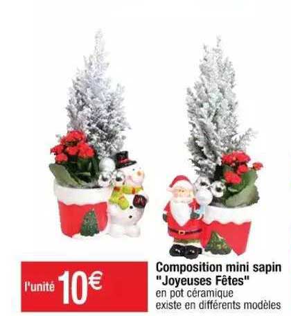 composition mini sapin "joyeuses fêtes"