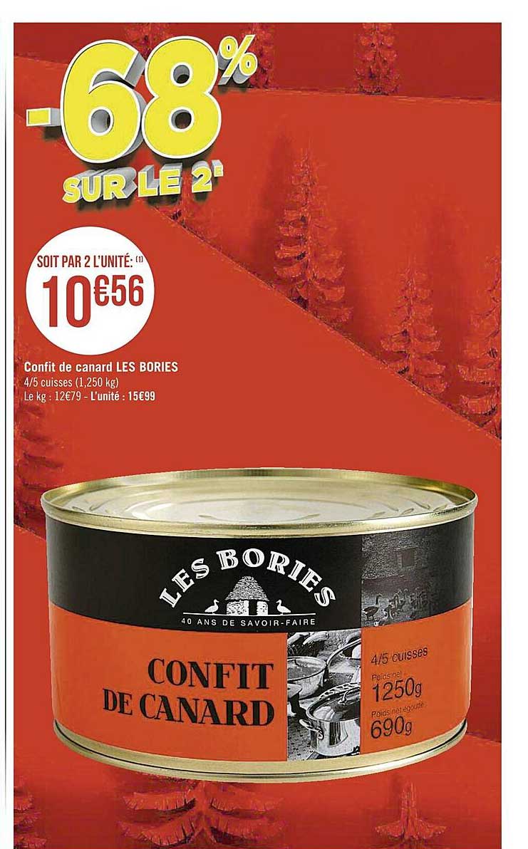 confit de canard les bories -68% sur le 2e