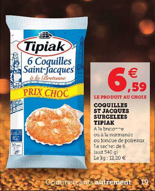 coquilles st jacques surgelées tipiak
