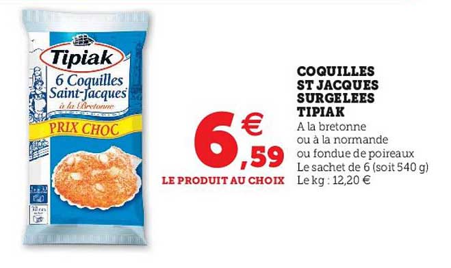 coquilles st jacques surgelées tipiak