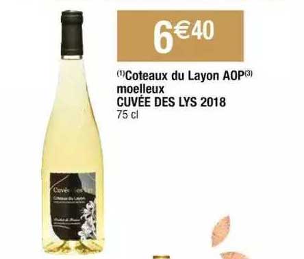 coteaux du layon aop moelleux cuvée des lys 2018