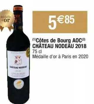 côtes de bourg aoc château nodeau 2018
