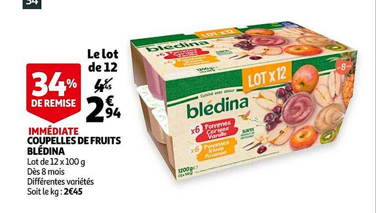 Coupelles De Fruits Blédina