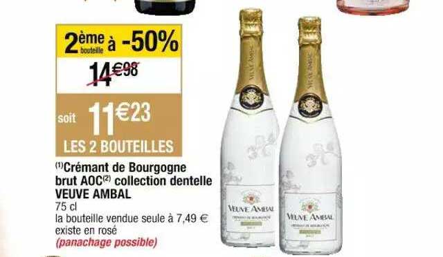 crémant de bourgogne brut aoc collection dentelle veuve ambal