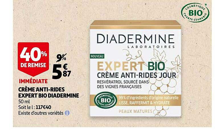 crème anti-rides expert bio diadermine