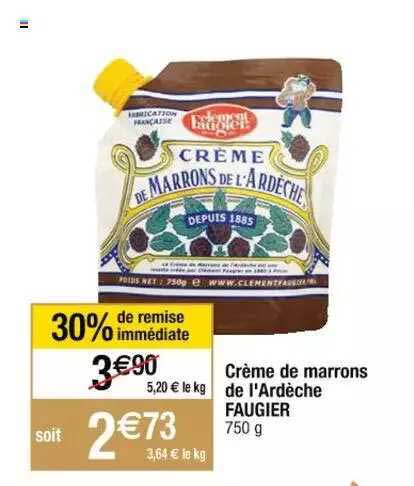 crème de marrons de l'ardèche faugier