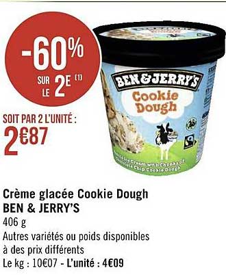 crème glacée cookie dough ben & jerry's