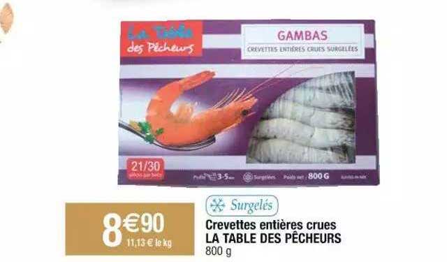 Crevettes Entières Crues La Table Des Pêcheurs