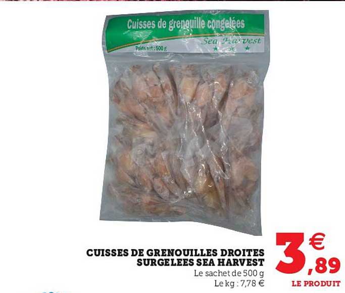 cuisses de grenouilles droites surgelées sea harvest