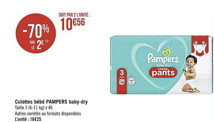 culottes bébé pampers baby-dry