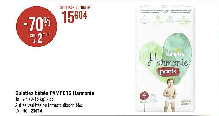 Culottes Bébés Pampers Harmonie