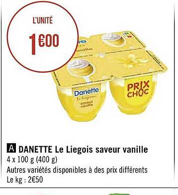 Danette Le Liégois Saveur Vanille