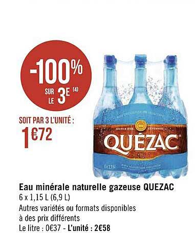 Eau Minérale Naturelle Gazeuse Quézac