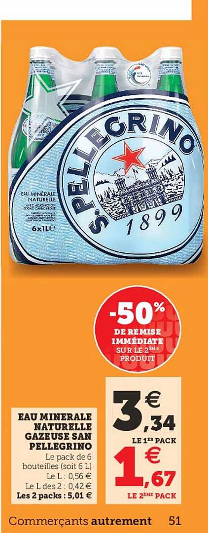 eau minérale naturelle gazeuse san pellegrino