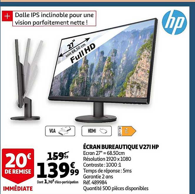 écran Bureautique V27i Hp