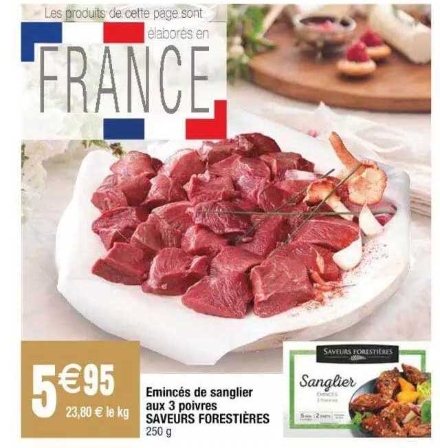 émincés de sanglier aux 3 poivres saveurs forestières