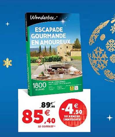 escapade gourmande en amoureux wonderbox