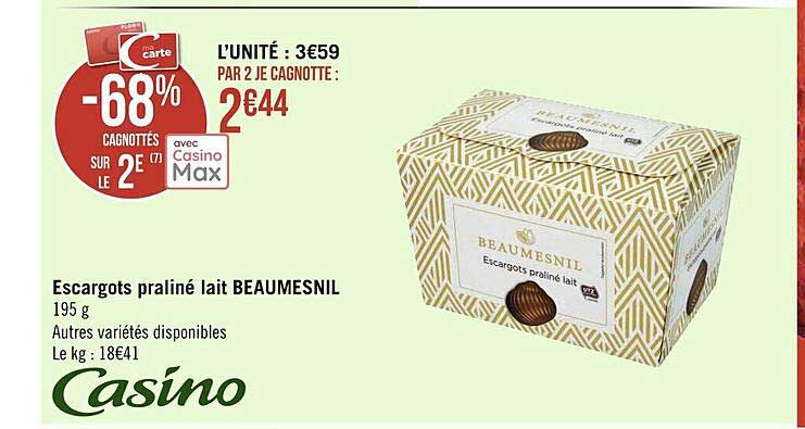 Escargots Praliné Lait Beaumesnil