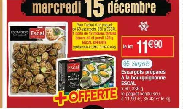 escargots préparés à la bourguignonne escal