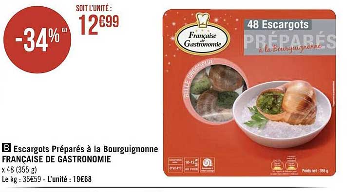 Escargots Préparés à La Bourguignonne Française De Gastronomie
