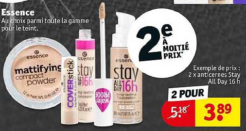 essence 2 x anticernes stay all day 16h