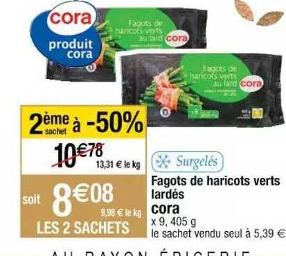 fagots de haricots verts lardés cora