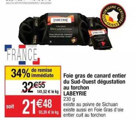 foie gras de canard entier du sud-ouest dégustation au torchon labeyrie
