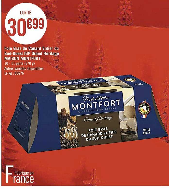 foie gras de canard entier du sud-ouest igp grand héritage maison montfort