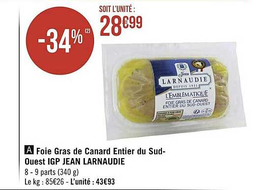 foie gras de canard entier du sud-ouest igp jean larnaudie