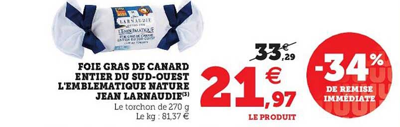 foie gras de canard entier du sud-ouest l'emblématique nature jean larnaudie
