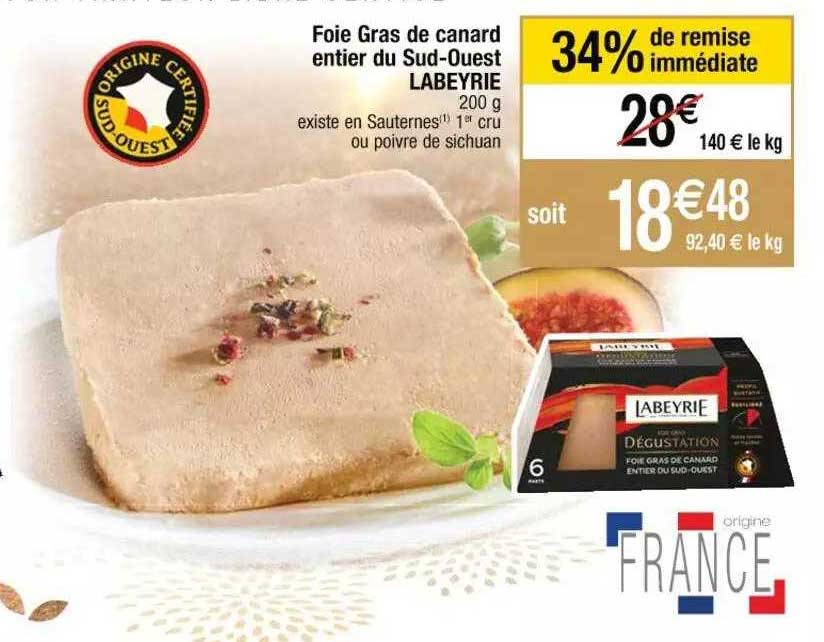 foie gras de canard entier du sud-ouest labeyrie