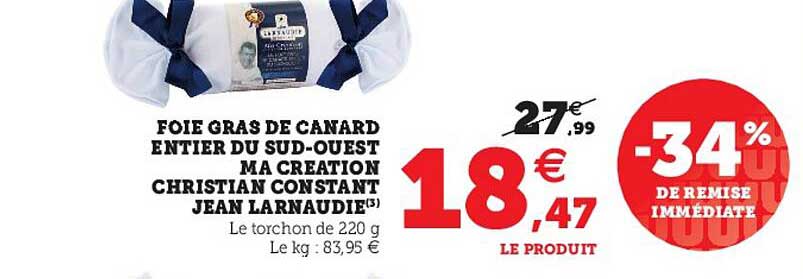foie gras de canard entier du sud-ouest ma création christian constant jean larnaudie