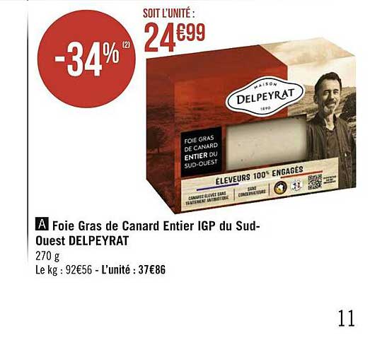 foie gras de canard entier igp du sud-ouest delpeyrat