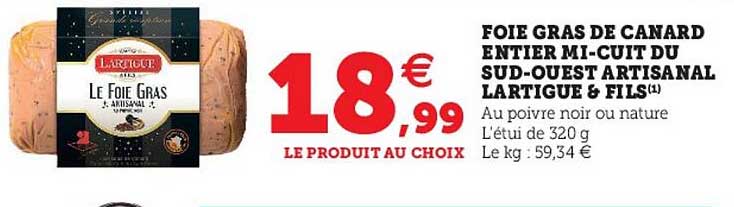 foie gras de canard entier mi-cuit du sud-ouest artisanal lartigue & fils