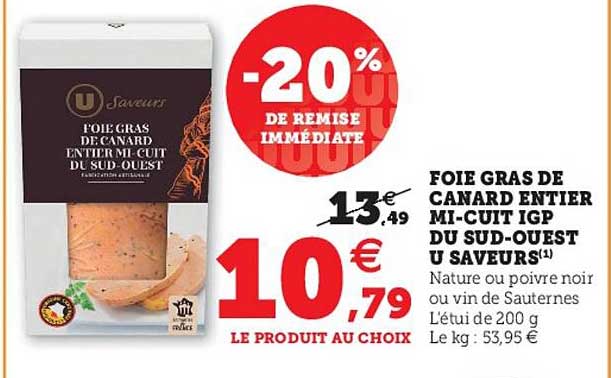 foie gras de canard entier mi-cuit igp du sud-ouest u saveurs