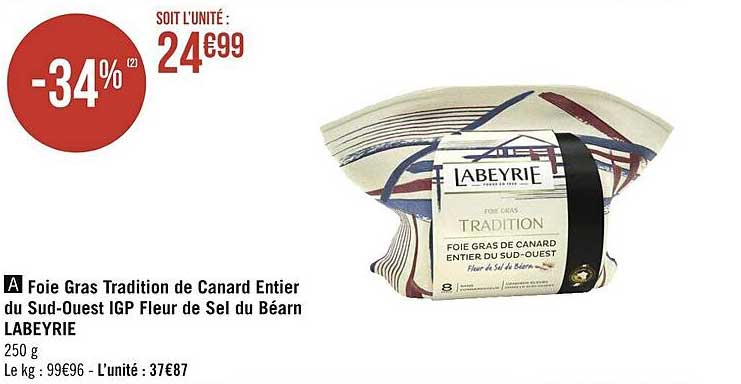 foie gras tradition de canard entier du sud-ouest igp fleur de sel du béarn labeyrie