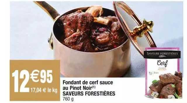 fondant de cerf sauce au pinot noir saveurs forestières