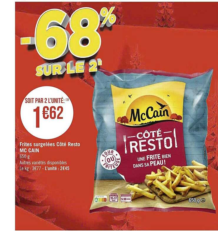 frites surgelées côté resto mc cain