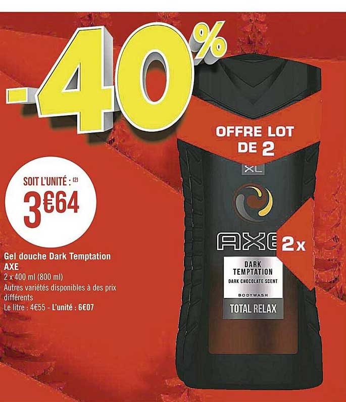gel douche dark temptation axe