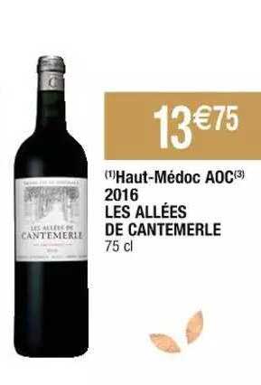 haut-médoc aoc 2016 les allées de cantemerle