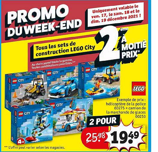 hélicoptère de la police 60275 + camion de la marchande de glaces 60253 lego