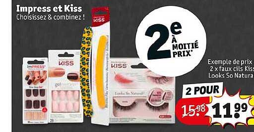 impress et kiss 2 x faux cils kiss looks so natura