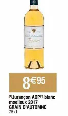 jurançon aop blanc moelleux 2017 grain d'automne