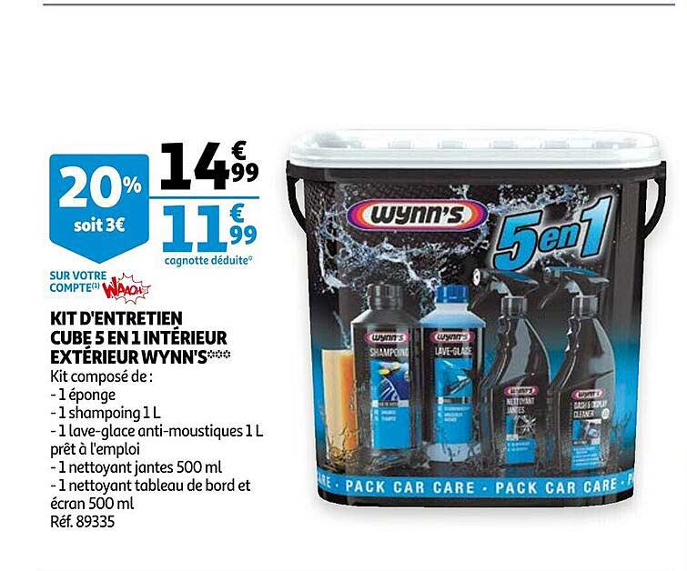 Kit D'entretien Cube 5 En 1 Intérieur Extérieur Wynn's