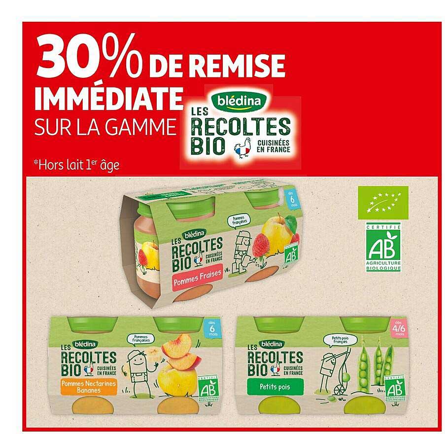 la gamme les récoltes bio blédina