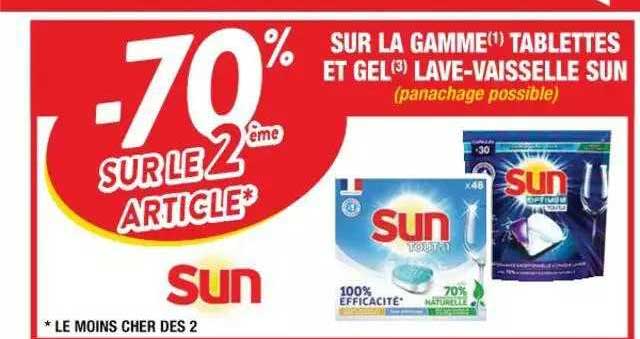 la gamme tablettes et gel lave-vaisselle sun