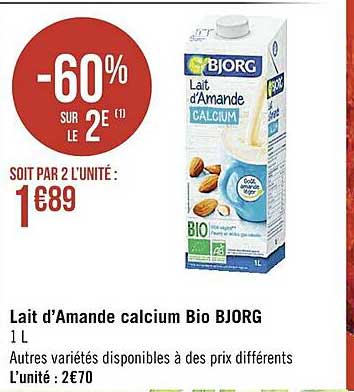 lait d'amande calcium bio bjorg