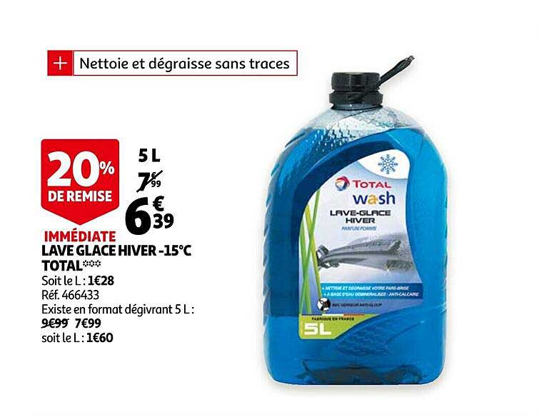 lave glace hiver -15°c total